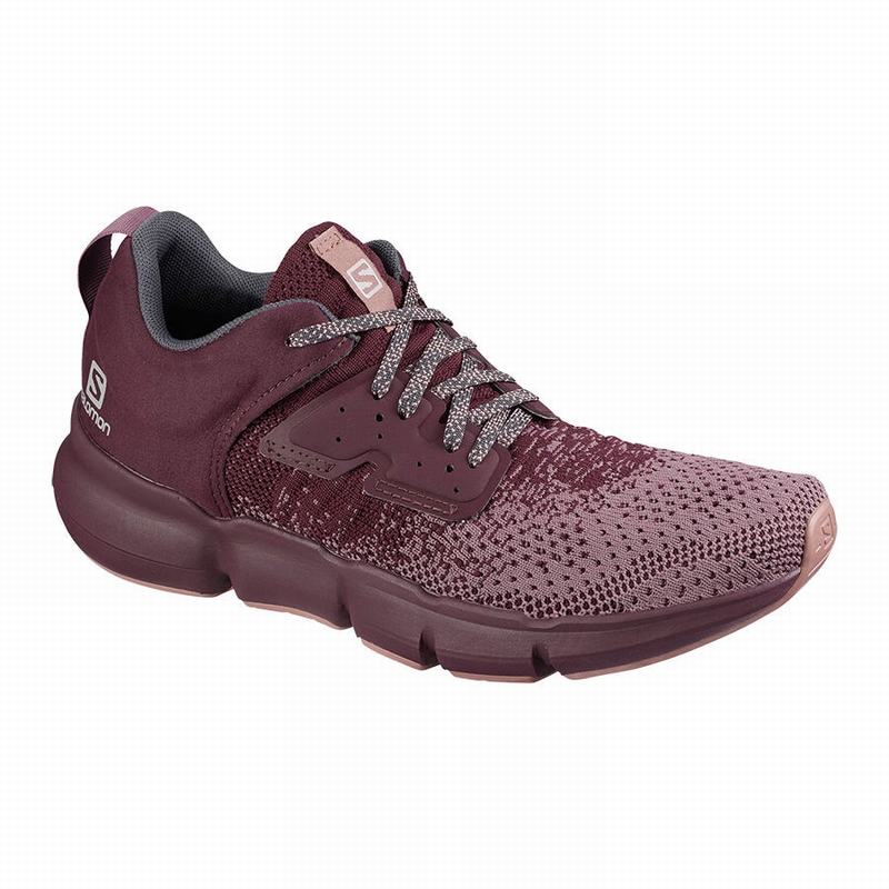 Chaussure Running Route Salomon Femme Bordeaux / Rouge Foncé - Salomon PREDICT SOC W - France (2840-